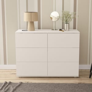 Madison White 6-Drawer 47.25 in. W Dresser