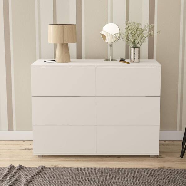 Have a question about Madison White 6 Drawer 47.25 in. W Dresser Pg 0 The Home Depot