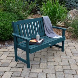 Highwood Lehigh 4 ft. 2-Person Black Recycled Plastic Outdoor