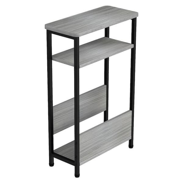 Gray 15.4 in. x 24 in. Wood Freestanding Magazine Rack