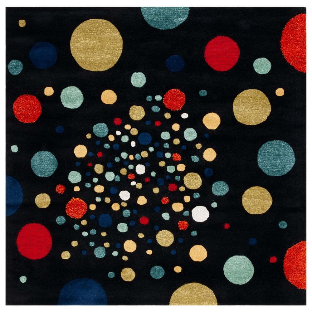 Soho 6 ft. x 6 ft. Black/Multi Spotted Sunburst Square Area Rug price history on PriceWatchPro