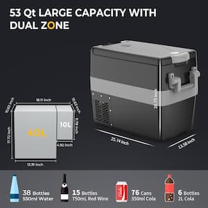 1.7 cu. ft. 76-Can Outdoor Refrigerator Mini Fridge Car Freezer Cooler for Travel Camping and Home Use in Black