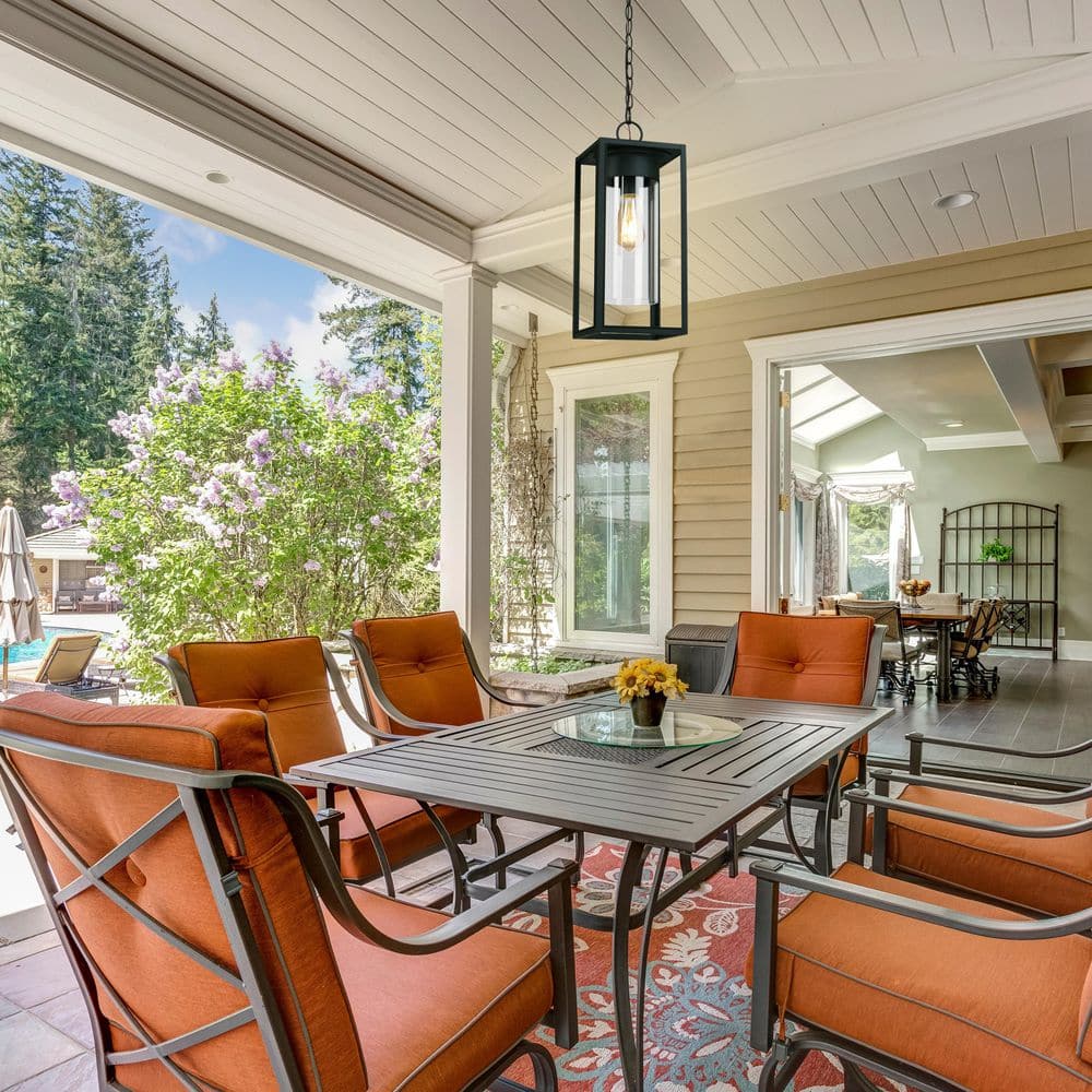 Walker Hill Matte Black Glass Outdoor Pendant Light