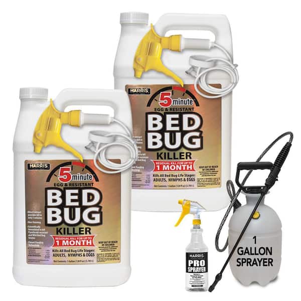 Harris 1 Gal. 5-Minute Bed Bug Killer (2-Pack) Total 256 oz., 32 oz. Professional Spray Bottle & 1 Gal. Pump Sprayer Value Pack