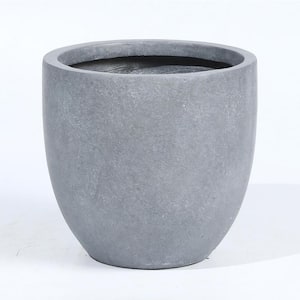 17.2 in. H Round Tapered Light Gray MgO Composite Planter Pot
