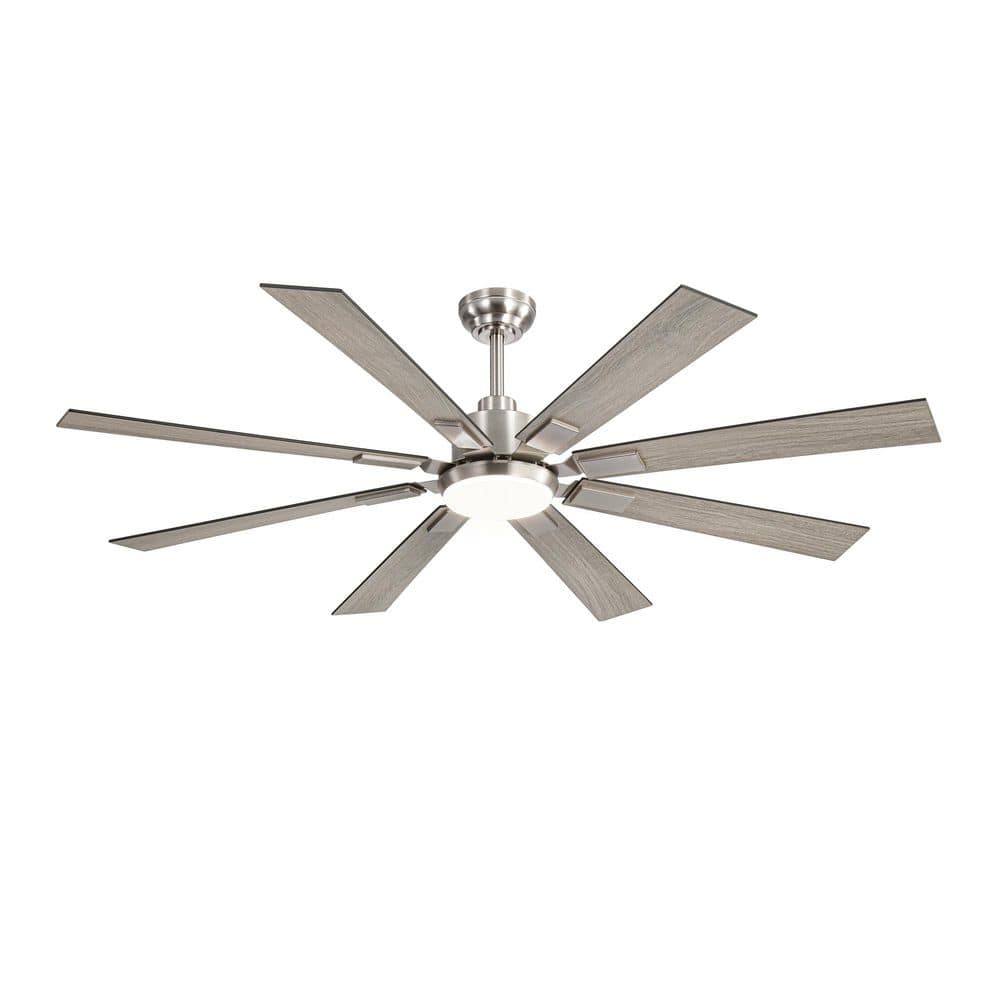 62 in. Indoor/Outdoor Industrial Residential Nickel Black Downrod Mount Standard Ceiling Fan with Lights, Remote Control price history on PriceWatchPro