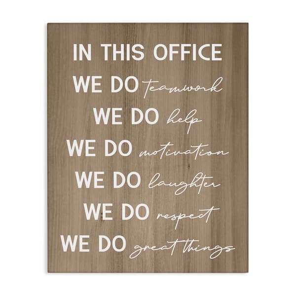Stupell Industries In This Office Motivational by Daphne Polselli Unframed Typography Graphic Art Print 48 in. x 36 in.
