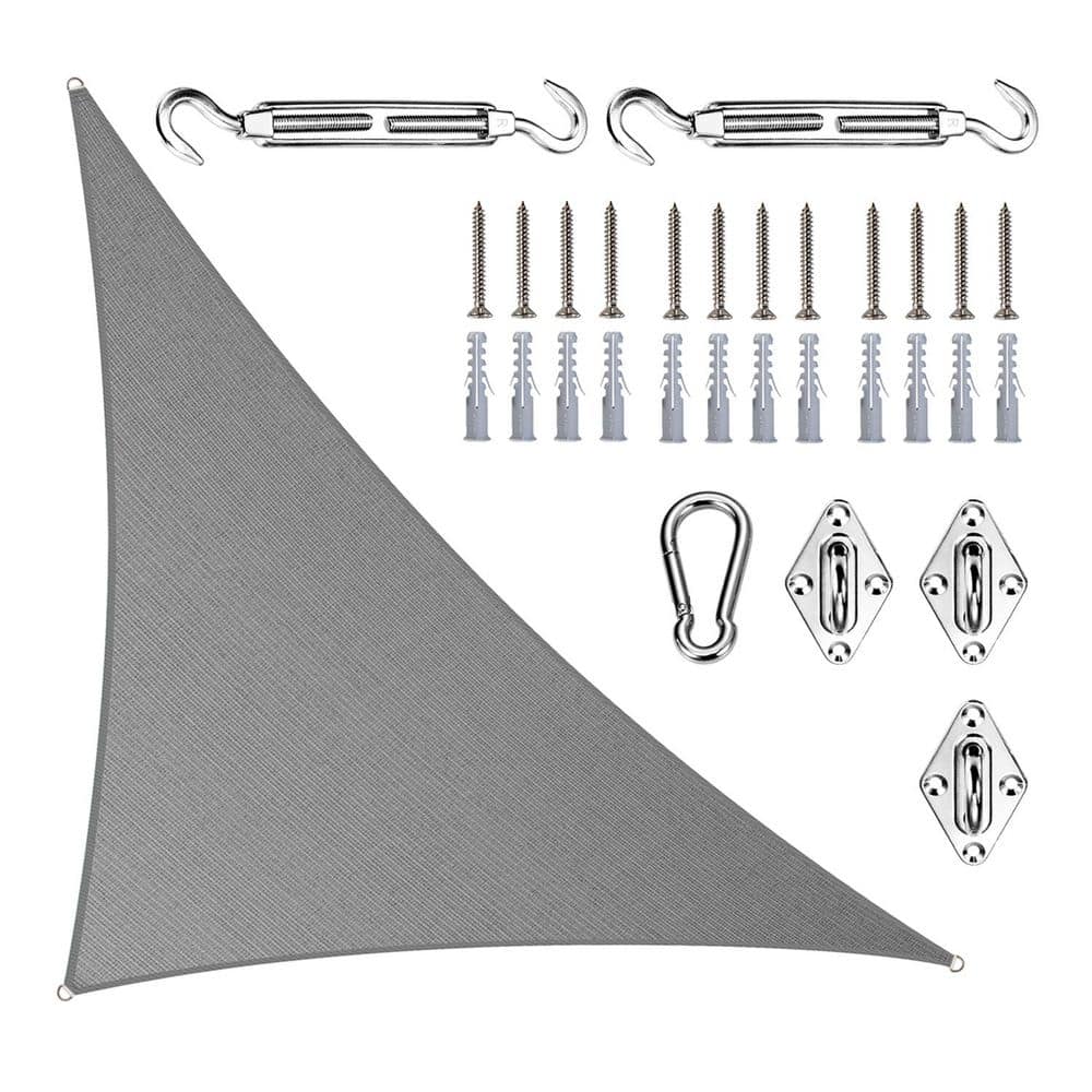 14 ft. x 14 ft. x 19.8 ft. Right Triangle Sun Shade Sail with Hardware Kit-Grey price history on PriceWatchPro