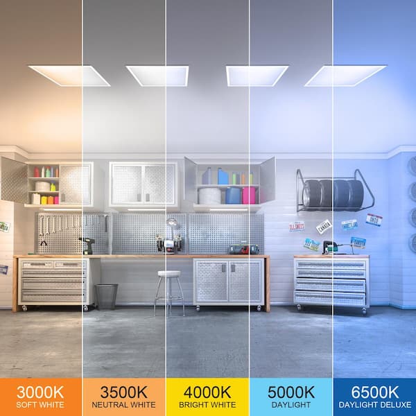 1-Pack 2 ft. x 2 ft. 4250 Lumens Non-Dimmable Integrated LED Flat Panel Ceiling Flush Mount Fixture Selectable 5CCT