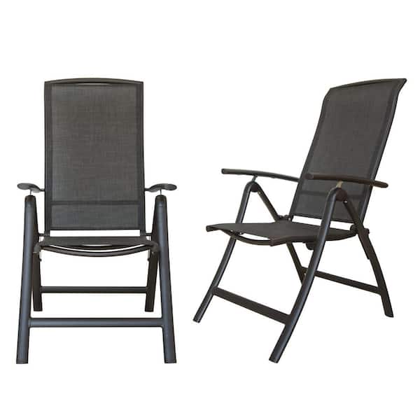 domi outdoor living Aluminium Frame Reclining Sling Lawn Folding Outdoor Dining Chair Set of 2
