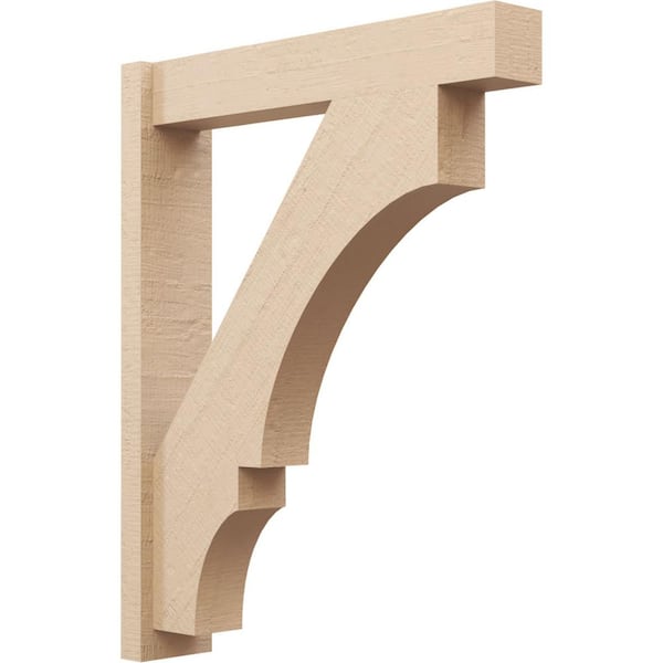 Ekena Millwork 6 in. x 38 in. x 30 in. Balboa Block Rough Cedar Woodgrain Timberthane Polyurethane Outlooker, Primed Tan
