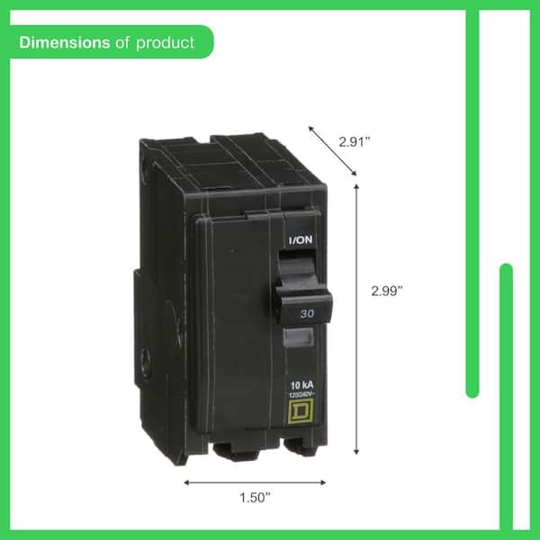 SQUARE D QOB130VH Interruttore automatico imbullonato, 30 A