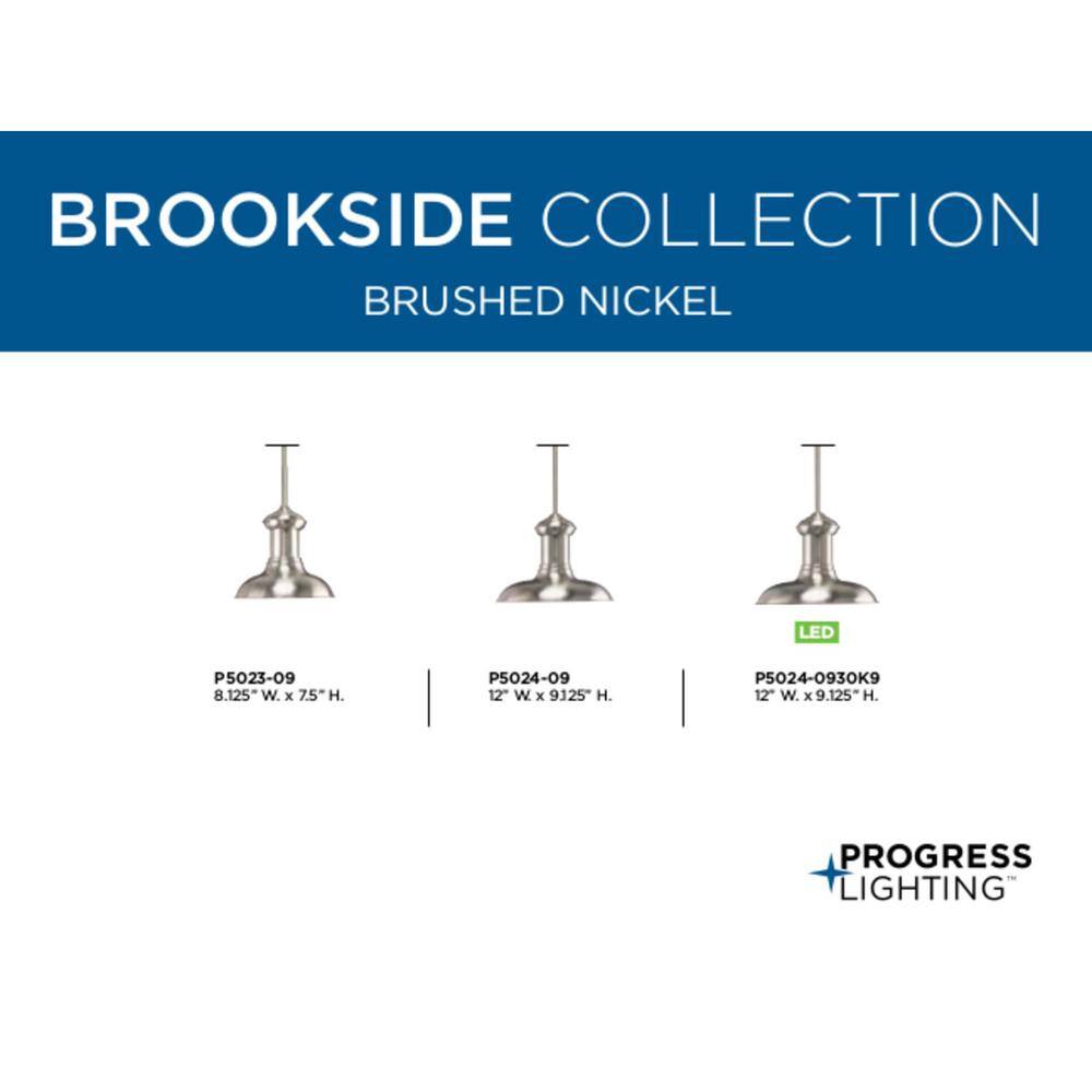 Brookside Brushed Nickel 12" LED Pendant Light