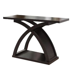 47 in. Brown Standard Rectangle Wood Console Table with X-Cross Base Support