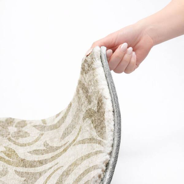 Dream Shag Premium Machine Washable Abstract ADS764 Ivory 10 ft. x 14 ft. Area Rug