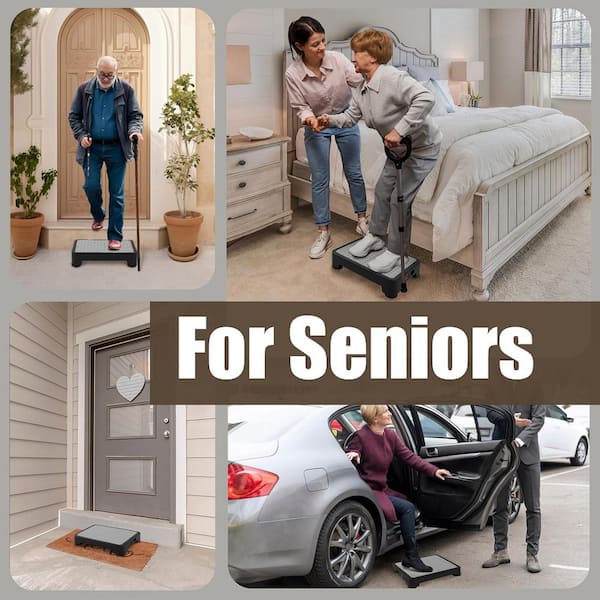 Adjustable Step Stool for Adults Kids Seniors Non-Slip Platform