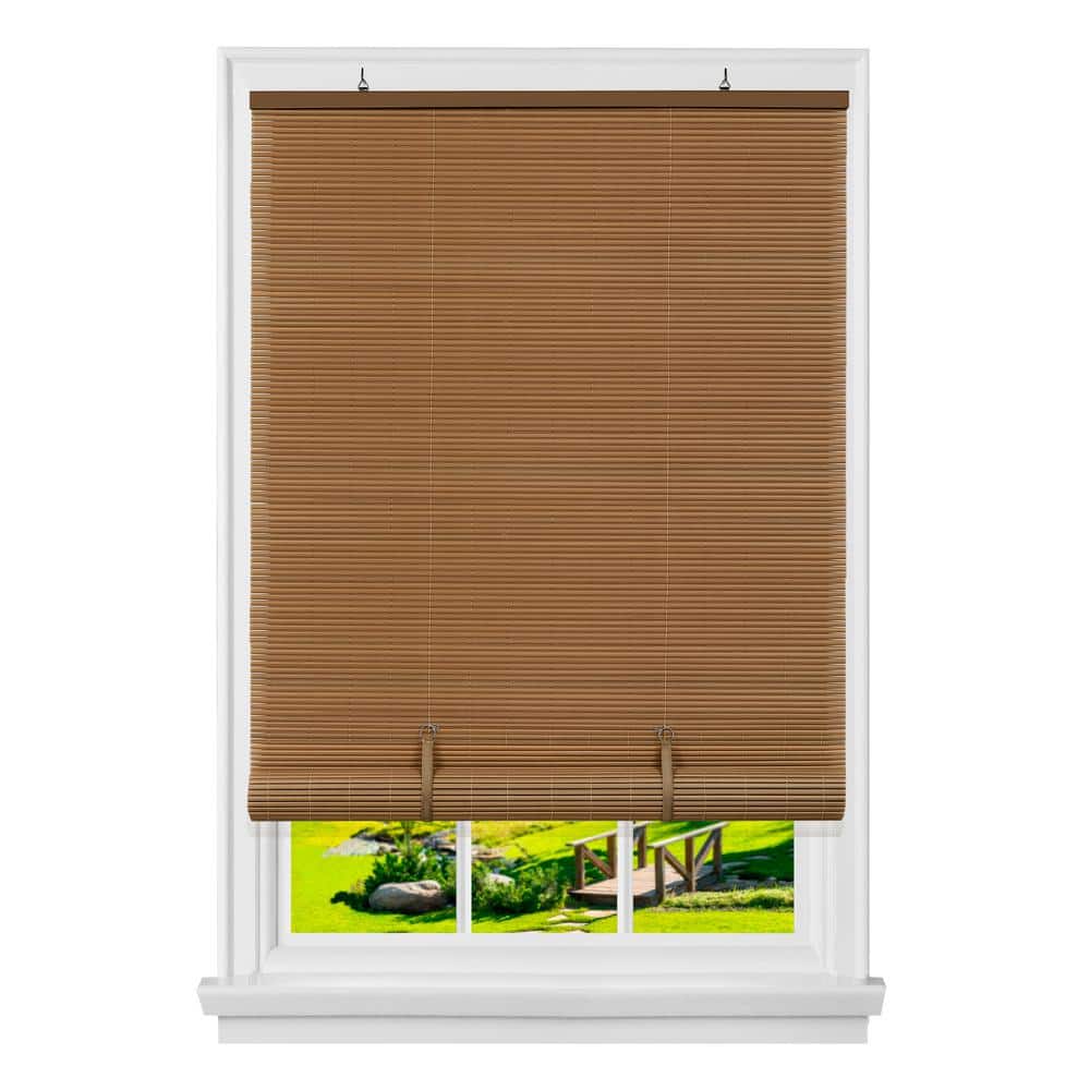 Cordless Solstice 48"x72" Vinyl Roll-Up Blind in Woodtone