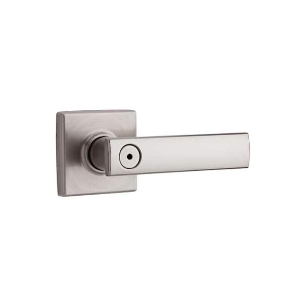 Kwikset Vedani Square Bed/Bath Door Handle in Satin Nickel