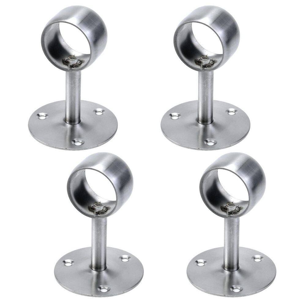 Wudkey 4 Pack 1-1/2 in. Silver Curtain Rod Ceiling Mount Bracket ...