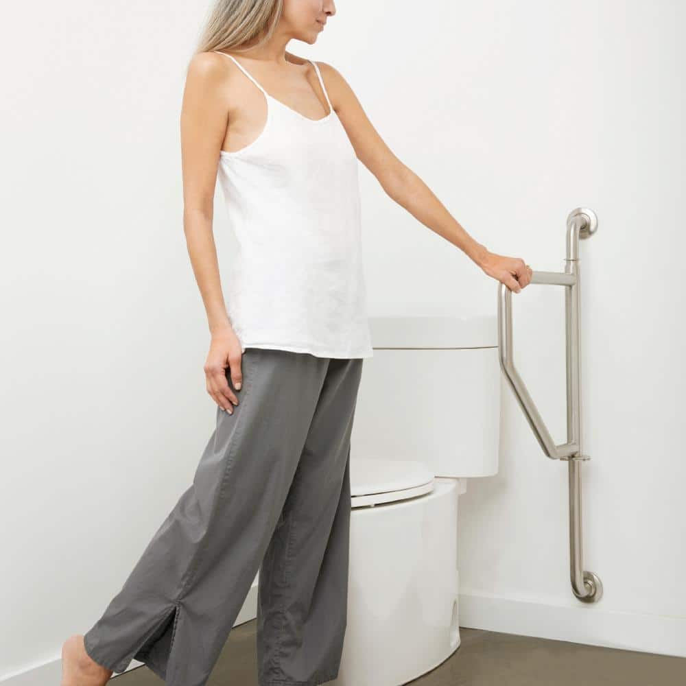 Polished Stainless Steel Wall Mounted Swing Up Grab Bar