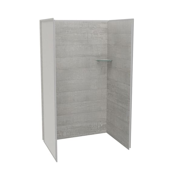 Utile 48 in. W x 32 in. D x 80 in. H Composite Direct-to-Stud 3-Piece Alcove Shower Wall Kit in Factory Rough Vapor