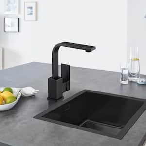 Single Handle Deck Mount Stainless Steel Bar Faucet with Hot and Cold Dual Modes in Mattle Black