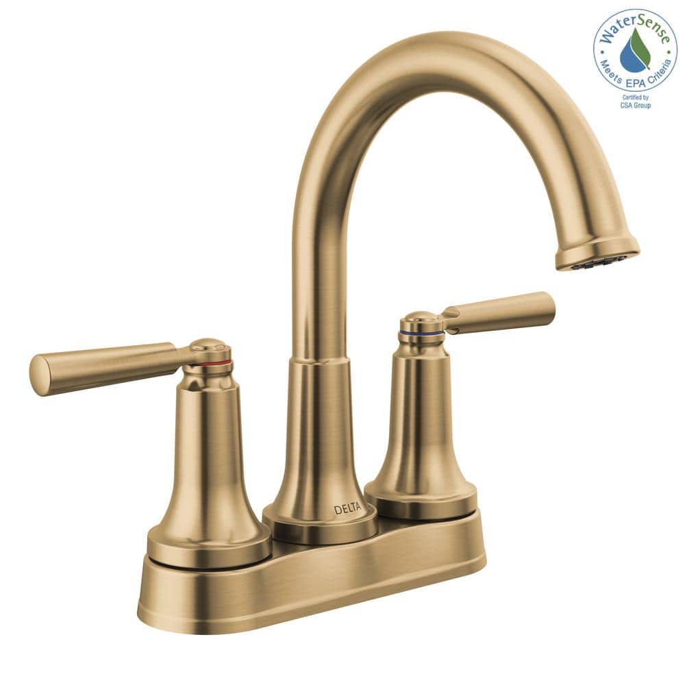 Saylor Champagne Bronze Dual-Handle Centerset Bathroom Faucet