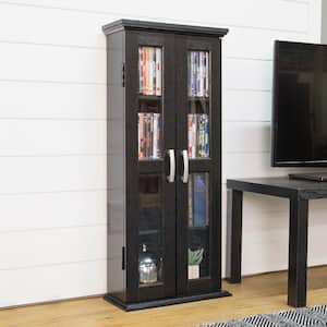 41" Transitional Wood Bookcase Storage Cabinet - Black