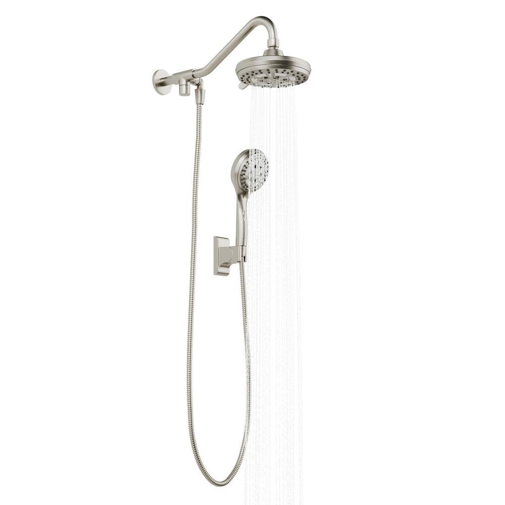 Brushed Nickel Multi-Function Handheld Rain Shower System