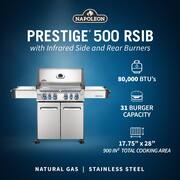 Prestige 500 6-Burner Natural Gas Grill in Stainless Steel with Infrared Side and Rear Burners