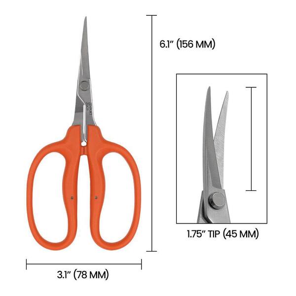 ZENPORT Curved MasaMasa Scissors in Orange ZS420 - The Home Depot
