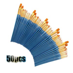 DECYOOL 100 Pcs Flat Paint Brushes,Small Brush Bulk for Detail Painting