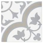 Villa Lagoon Tile Tulips B Ice 8 In. X 8 In. Cement Handmade Floor And ...