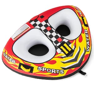 Towable Tube for Boating 1 or 2 Person Inflatable Boat Tube for Youth & Adult Red