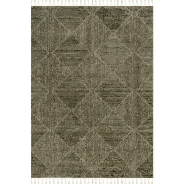 Shafali Tiled Trellis Green 10 ft. x 13 ft. Indoor Area Rug