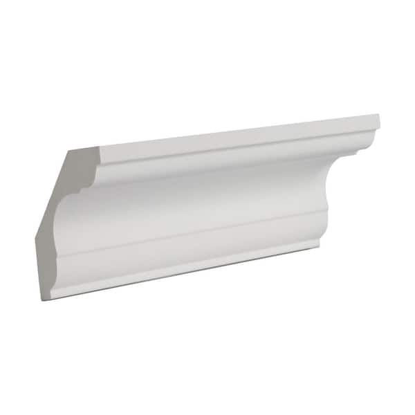 American Pro Decor 2-1/4 in. x 2-3/8 in. x 6 in. Long Plain Polyurethane Crown Moulding Sample