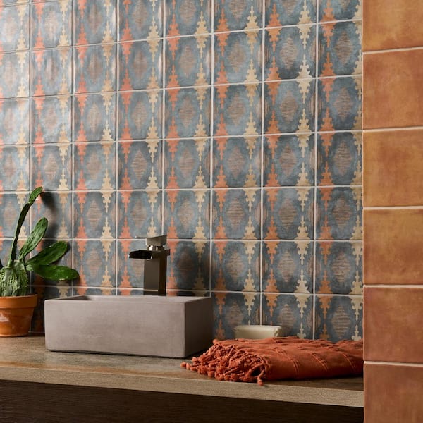 Ivy Hill Tile Paula Purroy Catalan Aztec Blue 5.11 in. x 5.11 in