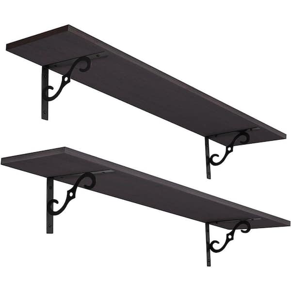 G.SHELF 1200(ウォールナット) 47in. W x 8 in. D Floating Decorative Wall Shelf Set of 2, Extra