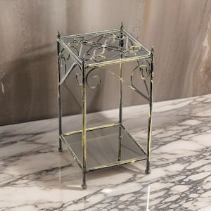 20.5 in. Black Square Metal Plant Stand with 1-Tier