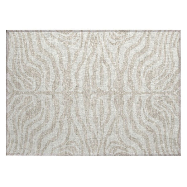 Addison Rugs Chantille Machine Washable Indoor/Outdoor Abstract ACN1042 Beige 1 ft. 8 in. x 2 ft. 6 in. Area Rug