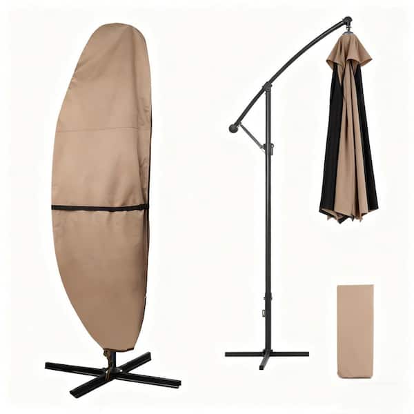 400D Silver Waterproof Banana Patio Umbrella Cover