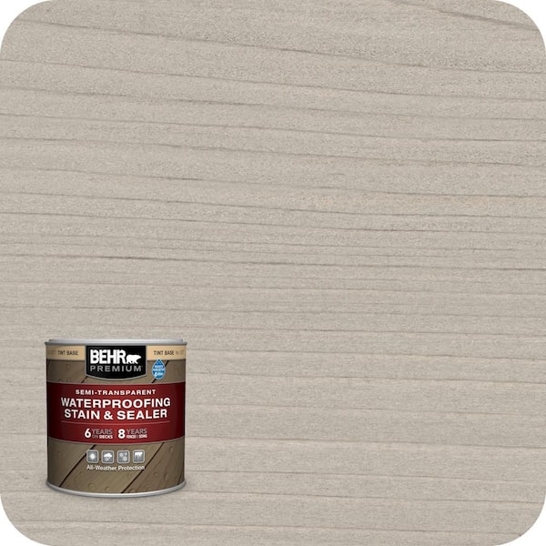 BEHR PREMIUM 8 oz. #ST-210 Ultra Pure White Semi-Transparent Waterproofing Exterior Wood Stain and Sealer Sample