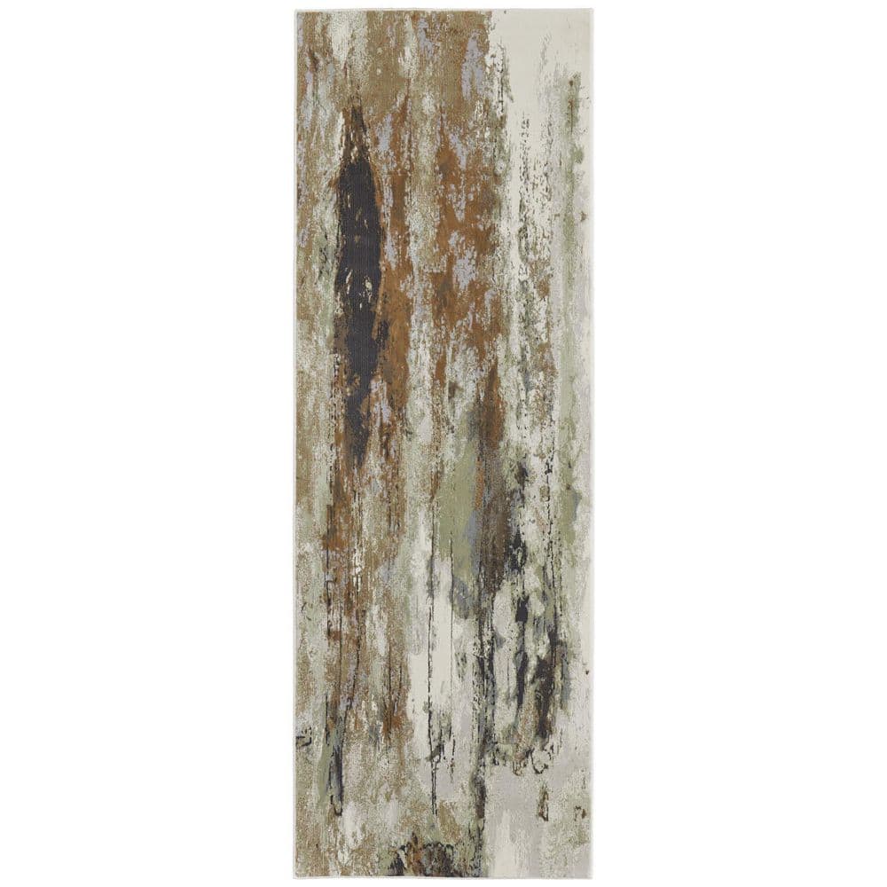 2 ft. x 8 ft. Orange and Purple and Green Abstract Area Rug price history on PriceWatchPro