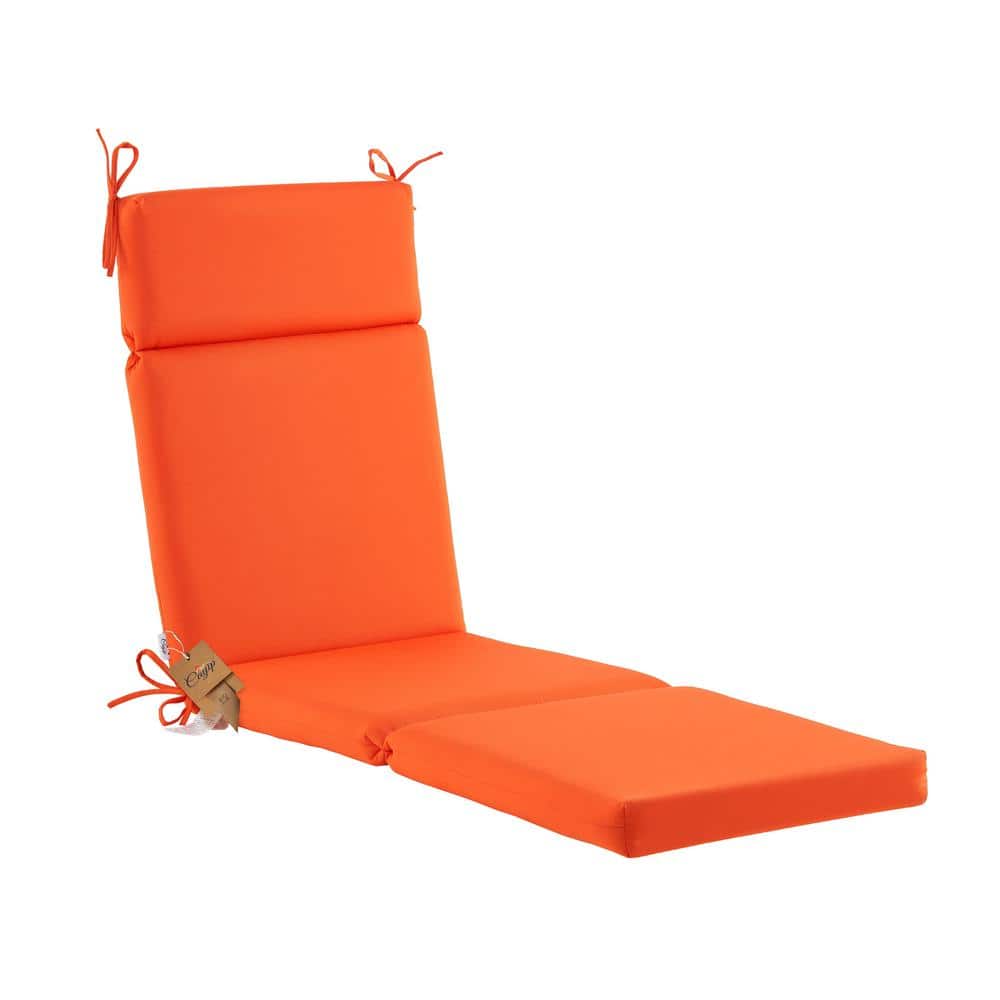 Outdoor Chaise Lounge Tufted Cushion with Ties, Replacement Wicker Chair C