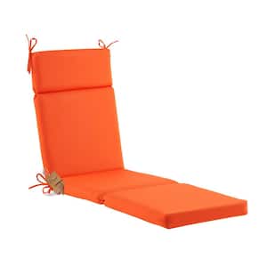 Outdoor Chaise Lounge Tufted Cushion with Ties, Replacement Wicker Chair Cushion for furniture, 72"Lx21"Wx3"H, Orange