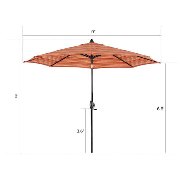 dimensions of 9 ft patio umbrella 9' Octagon Pulley Premier free crank handle ensures easy opening and closing Outdoor/Patio Umbrella 9 ft -