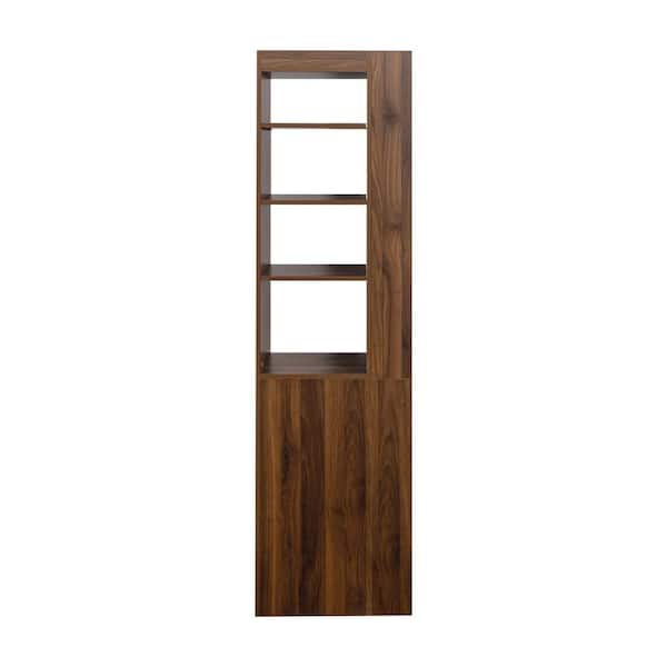 Noble House Polly Walnut Wood 70.9 in. Display Storage Cabinet