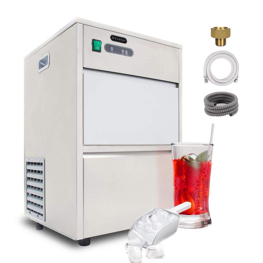 Whynter 15 in. 44 lbs Freestanding Ice Maker Bullet-shaped in Stainless Steel