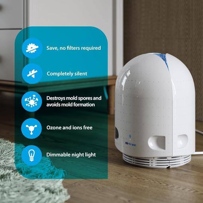 White Filterless Air Purifier with Silent Operation