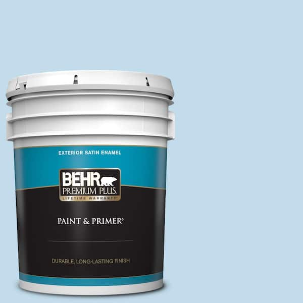 BEHR PREMIUM PLUS 5 gal. #560A-2 Morning Breeze Satin Enamel Exterior Paint & Primer